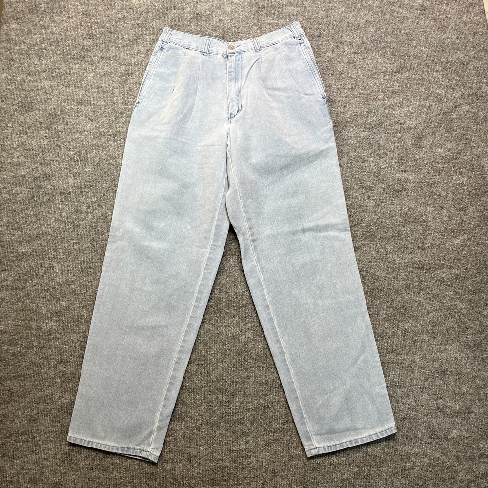 Dockers by Levi Strauss & Co Pleated Pants Women's Blue Canvas Zip Fly - 29X28.5